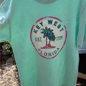 Key West Florida Palm Graphic Tee - Mint